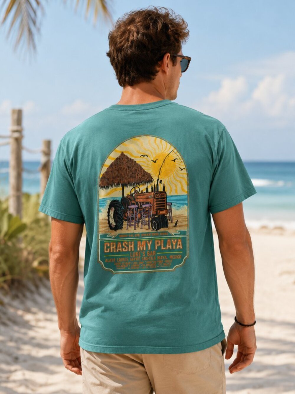 Faherty Sunwashed Crash My Playa Graphic Tee Size Medium Tropical